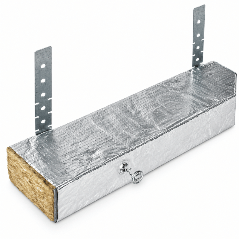 PYROFORT RB25 foil-faced mineral wool rainscreen barrier with steel fixing brackets